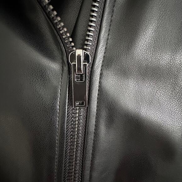 Bagatelle Black Faux Leather Moto Jacket Women's Large - Picture 4 of 15